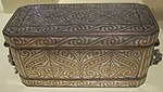 Betel box from the Maranao people of Mindanao, Philippines, probably 20th century, copper alloy with silver inlay, Honolulu Museum of Art