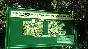 Hinweisschild im Bicol Natural Park