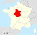 Localisation géographique de la région Centre en France