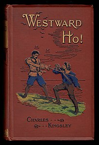 Westward Ho! cover, by Frederick Warne & Co (restored by Adam Cuerden)