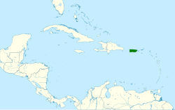 Distribución geográfica de la esmeralda portorriqueña.