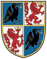 Ravens on the coat of arms of the Hunyadi family, including 15th-century Hungarian king Matthias Corvinus.