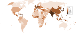 Alternative color. Population density