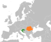 Location map for Croatia and Romania.