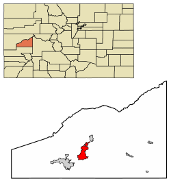 Location of Orchard City in Delta County, Colorado.