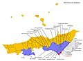 Posizione dei comuni della provincia di Messina che fanno parte del Distretto Taormina-Etna.