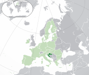 Map showing Croatia in Europe