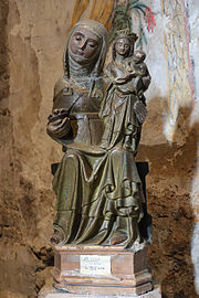 Sainte Anne, la Vierge et l'Enfant (XVe siècle), église Notre-Dame-du-Gourg de Sainte-Enimie.