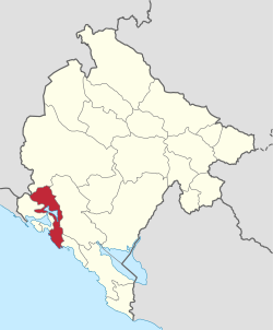 Kotorin sijainti Montenegrossa