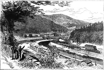Mauch Chunk depicted in an 1880 engraving
