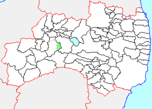 会津本郷町の県内位置図