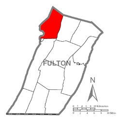 Location of Wells Township in Fulton County
