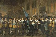 Nicolaes Eliasz. Pickenoy (1642), Officers and other Civic Guardsmen of the IV District of Amsterdam, under the Command of Captain Jan Claesz van Vlooswijck and Lieutenant Gerrit Hudde