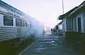 Moosonee rail station with Polar Bear Express train