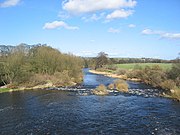 River Wharfe east from Harewood Bridge 53°54′49.31″N 1°31′18.97″W﻿ / ﻿53.9136972°N 1.5219361°W﻿ / 53.9136972; -1.5219361