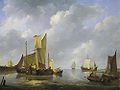 Gaffelaar, by Johannes Christiaan Schotel, depicting both gaff and square-rigged boats