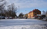 Drottningholmsvägen västerut vid Ulvsundaplan, 2012.