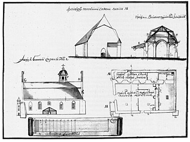 Православный Рождественский собор на плане ремонта 1740-х годов