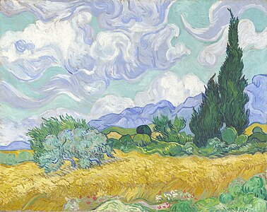 Wheat Field with Cypresses at the National Gallery, London, by Vincent van Gogh