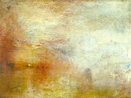 ジョゼフ・マロード・ウィリアム・ターナー「湖に沈む夕日」（1840年）