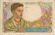 5 francs Berger, Face verso