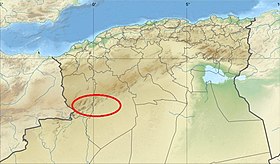 Localisation des monts des Ksour en Algérie.