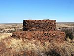 The dry stone walled, circular blockhouse at Danielskuil is rare, if not unique remaining example of On 5 January 1901, a boer force attached the outnumbered garrison but were forced to withdreay becau Type of site: Blockhouse Previous use: Military : ABW Blockhouse. Current use: Military. It was erected by the British Garrison stationed there during the Anglo-Boer War (1899-1902) under t