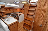 A view of the Galley and Companionway of a C&C 37/40 looking aft to starboard.