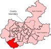 A small constituency, located in the centre of the county to the south of two equally small constituencies.