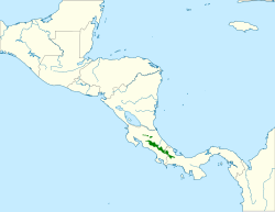 Distribución geográfica del colibrí de Talamanca