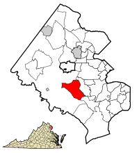 Burke, Fairfax County, Virginia. Burke Centre is the western part of the red area on this map.