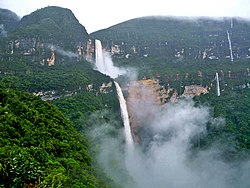 Gocta Falls in the Amazon rainforest