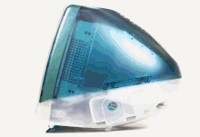 Carousel of side views of the iMac computer, cycling through a variety of colors and patterns.