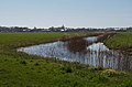 View to the village from the polder