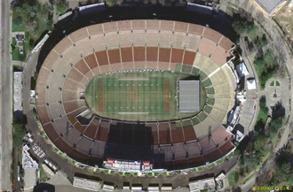 Photo aérienne du stade olympique de Los Angeles