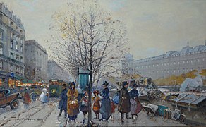 Les Bouquinistes, d'Eugène Galien-Laloue, vers 1908.