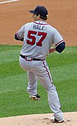 David Hale pitching for the Atlanta Braves