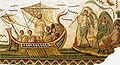 Mosaïque d'Ulysse et les sirènes à Dougga.