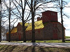 Ancienne grange du manoir d'Ollustfer en livonie, Estonie aujourd'hui, le vieux manoir datait de 1600. Franz[34] von Blanckenfeld était propriétaire en 1598 avec sa femme Catharina Orgies.