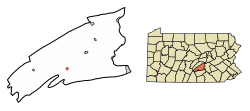 Location of Landisburg in Perry County, Pennsylvania.