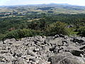 Panoramic view from Pic du Lizieux with Mont Mézenc in the background.