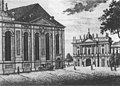 Portal des Langen Stalls und Garnisonkirche, Radierung von 1813