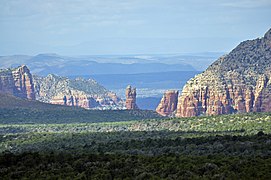 View of the Red Rocks of Sedona from I-17, just south of Munds Park