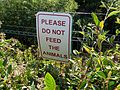 Signs such as this are used to emphasize a no-feeding policy