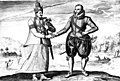 Image 15A 17th-century engraving of Dutch explorer Joris van Spilbergen meeting with King Vimaladharmasuriya in 1602 (from Sri Lanka)