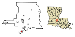 Location of Cankton in St. Landry Parish, Louisiana.