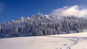 Versant nord de la tête de Ran, en hiver.