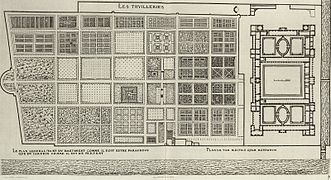 Plan du château, projeté par Delorme, et des jardins.