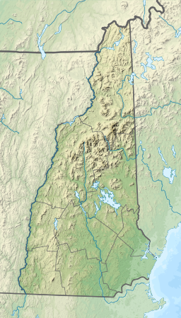 Location of Lake Waukewan in New Hampshire, USA.