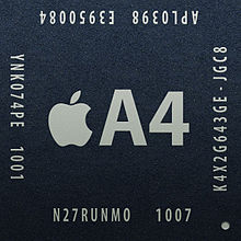 A picture of the [[Apple A4]] chip.